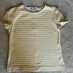 Yellow striped Tory Burch woven t-shirt